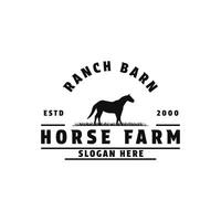 horse farm logo design vintage retro style vector