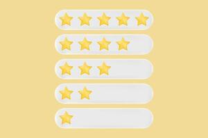 Set of 3d Bubble rating stars for service ratings for satisfaction vector