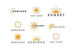 set of sun vector icon logo design template