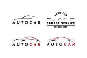 Set of car garage service outline logo design concept idea vector