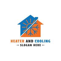 heater and cooling logo design creative idea vector