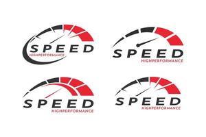 Set of speedometer speed car logo design vector template