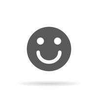 Smile face emoticon icon vector isolated on white background. Happy character sign symbol