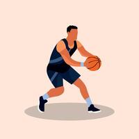 baloncesto jugador plano personaje ilustración vector
