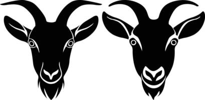 Goat Head Silhouette Vector