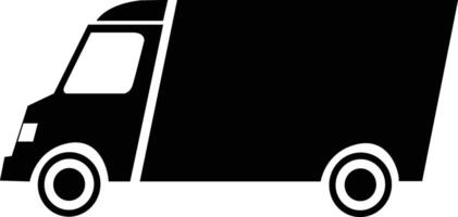 Fast shipping delivery truck silhouette. Fast shipping delivery truck icon. vector