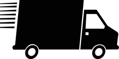 Fast shipping delivery truck silhouette. Fast shipping delivery truck icon. vector