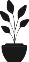 Potted Plant Silhouette Vector Isolated