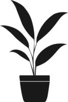 Potted Plant Silhouette Vector Isolated