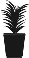 Potted Plant Silhouette Vector Isolated