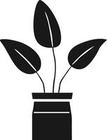 Potted Plant Silhouette Vector Isolated