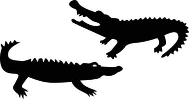 Crocodile Silhouette Vector Isolated