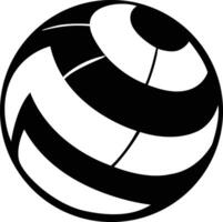 Volleyball Ball Silhouette. Black And White Volleyball Ball Clipart Isolated. vector