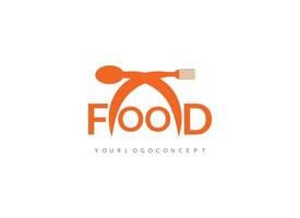 Modern minimalistic vector logo of food.