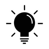 Light Bulb line icon vector, isolated on white background. Idea sign, solution, thinking concept. Lighting Electric lamp. Electricity, shine. Trendy Flat style for graphic design, Web site, UI. EPS 10 vector