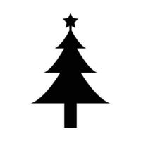 Christmas Trees, Xmas Tree, Black Vector Isolated on White Background, Winter Holiday Symbols. Vector EPS 10