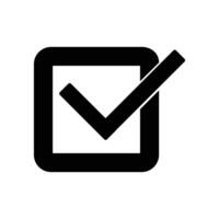 Check Box Mark Isolated Flat Web Mobile Icon, Vector, Sign, Symbol, Button, Element, Silhouette, EPS 10 vector