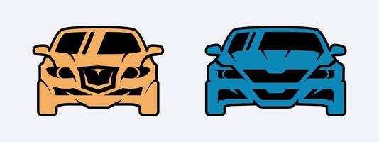 Front view of car icon, symbol, design and illustration vector