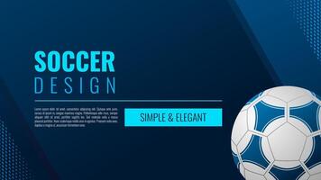 Soccer ball on blue background. Simple football soccer design. Soccer ball vector illustration. Elegant soccer background