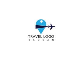 Vector logo design templates for map point with  airlines, airplane tickets, travel agencies - planes and emblems