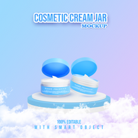 creme garrafa brincar isolado, modelo para Cosmético Publicidades. 3-d modelagem psd