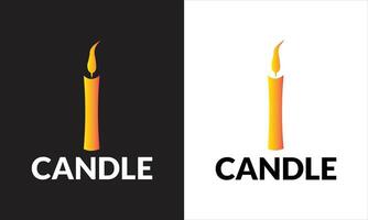 Candle logo template in minimalistic style. Design element for logo and other design vector