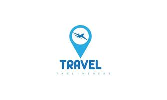 Vector logo design templates for map point with  airlines, airplane tickets, travel agencies - planes and emblems