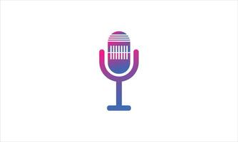 Podcast microphone icon in flat style. Audio interview vector illustration on isolated background. Studio speaker sign business concept.