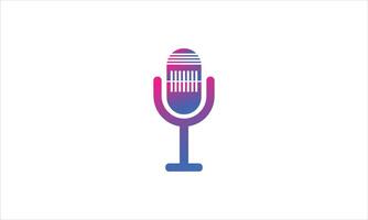 Podcast microphone icon in flat style. Audio interview vector illustration on isolated background. Studio speaker sign business concept.