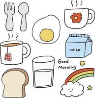 Cute Breakfast Element vector