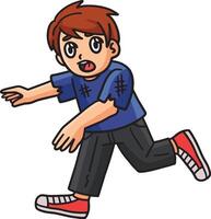 Child Running Cartoon Colored Clipart Illustration vector