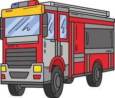 Firefighter Truck Cartoon Colored Clipart vector