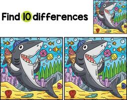 Shark with the Treat Find The Differences vector