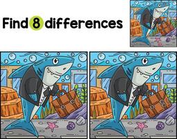 Shark in a Business Suit Find The Differences vector