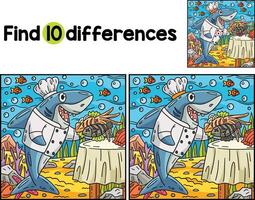 Chef Shark Find The Differences vector