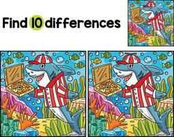 Pizza Shark Find The Differences vector