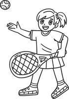 Tennis Female Player Tossing Ball in Air Isolated vector