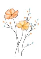 Hand painted floral watercolour background vector