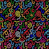 abstract rainbow coloured doodle pattern design vector