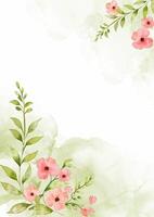 hand painted watercolour floral design background vector