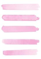 collection of pastel pink watercolour brush strokes vector