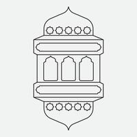 línea islámico linterna ilustración diseño vector