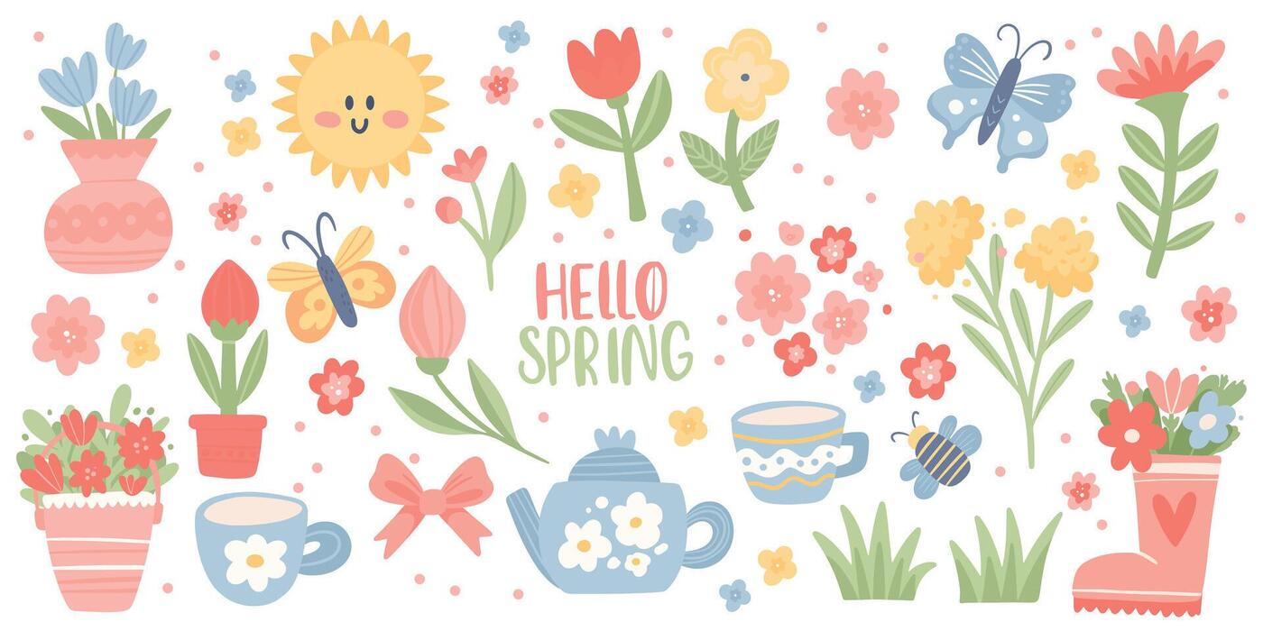 Cute Spring Vector Art, Icons, and Graphics for Free Download