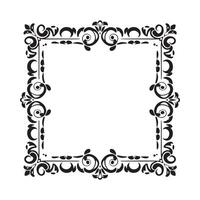 Calligraphic hand drawn doodle floral frame. artistic calligraphy design element. vector