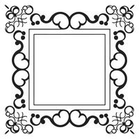 Calligraphic hand drawn doodle floral frame. artistic calligraphy design element. vector