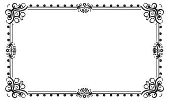 Calligraphic hand drawn doodle floral frame. artistic calligraphy design element. vector