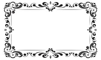 Calligraphic hand drawn doodle floral frame. artistic calligraphy design element. vector