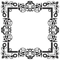 Rectangular frame with decorative corner. Design border line black on white background. vector