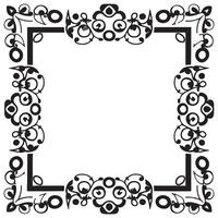 Rectangular frame with decorative corner. Design border line black on white background. vector