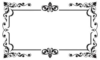 Calligraphic hand drawn doodle floral frame. artistic calligraphy design element. vector